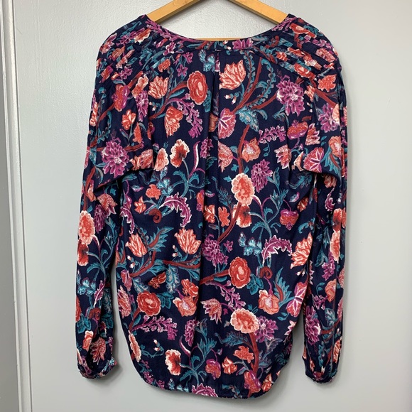 LUCKY BRAND Floral Tassel Button Down Top - Picture 4 of 4